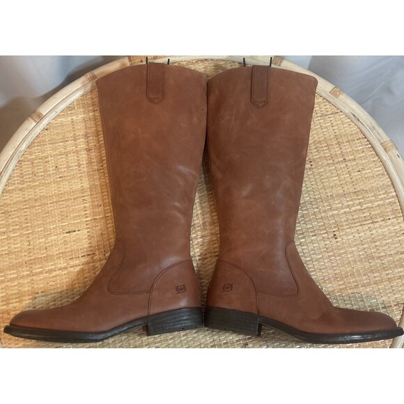 Born Shaunie Leather Boots In Cognac Sz 6 New W/O Tags - Picture 10 of 12